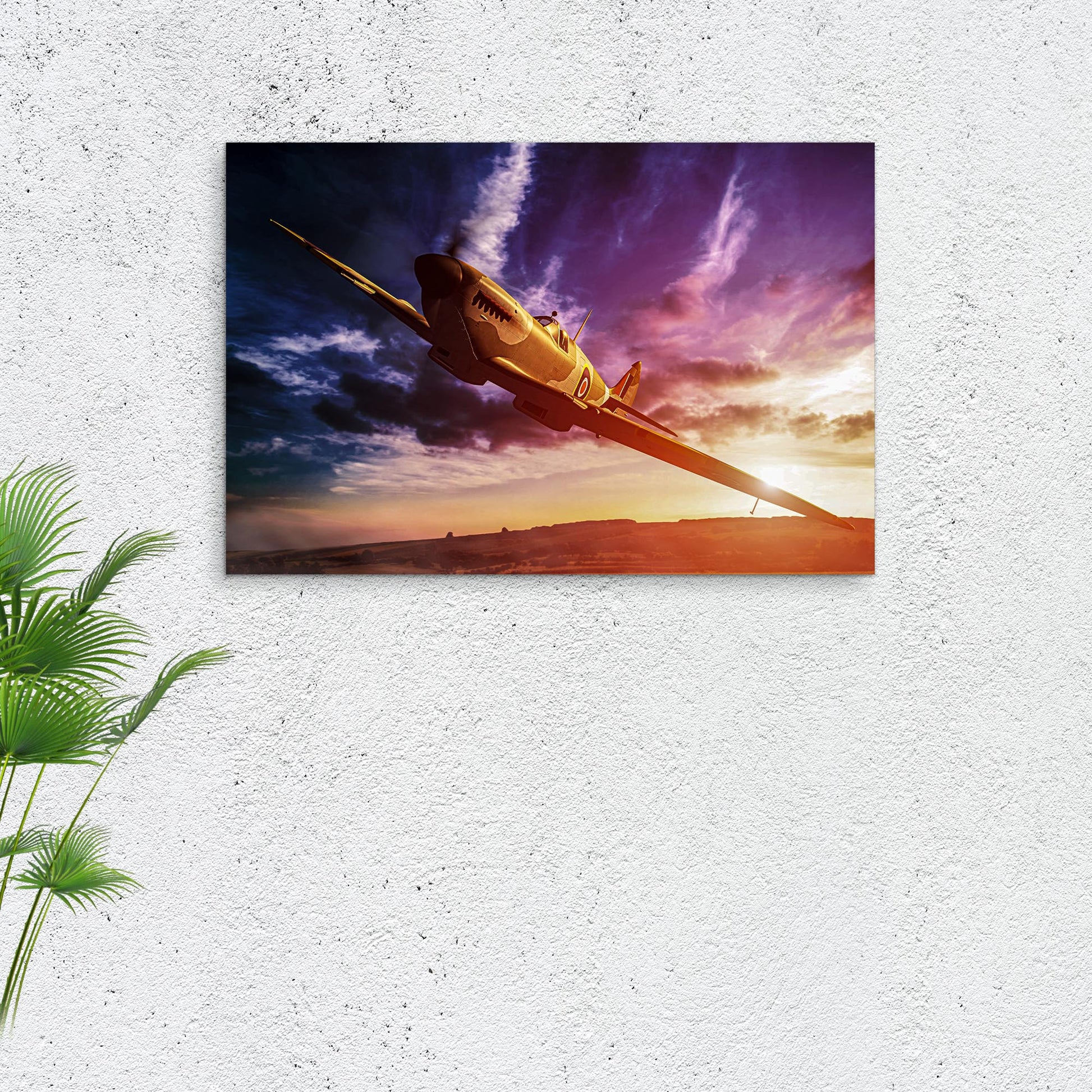 Fighter Plane Spitfire Canvas Wall Art Style 1 - Image by Tailored Canvases