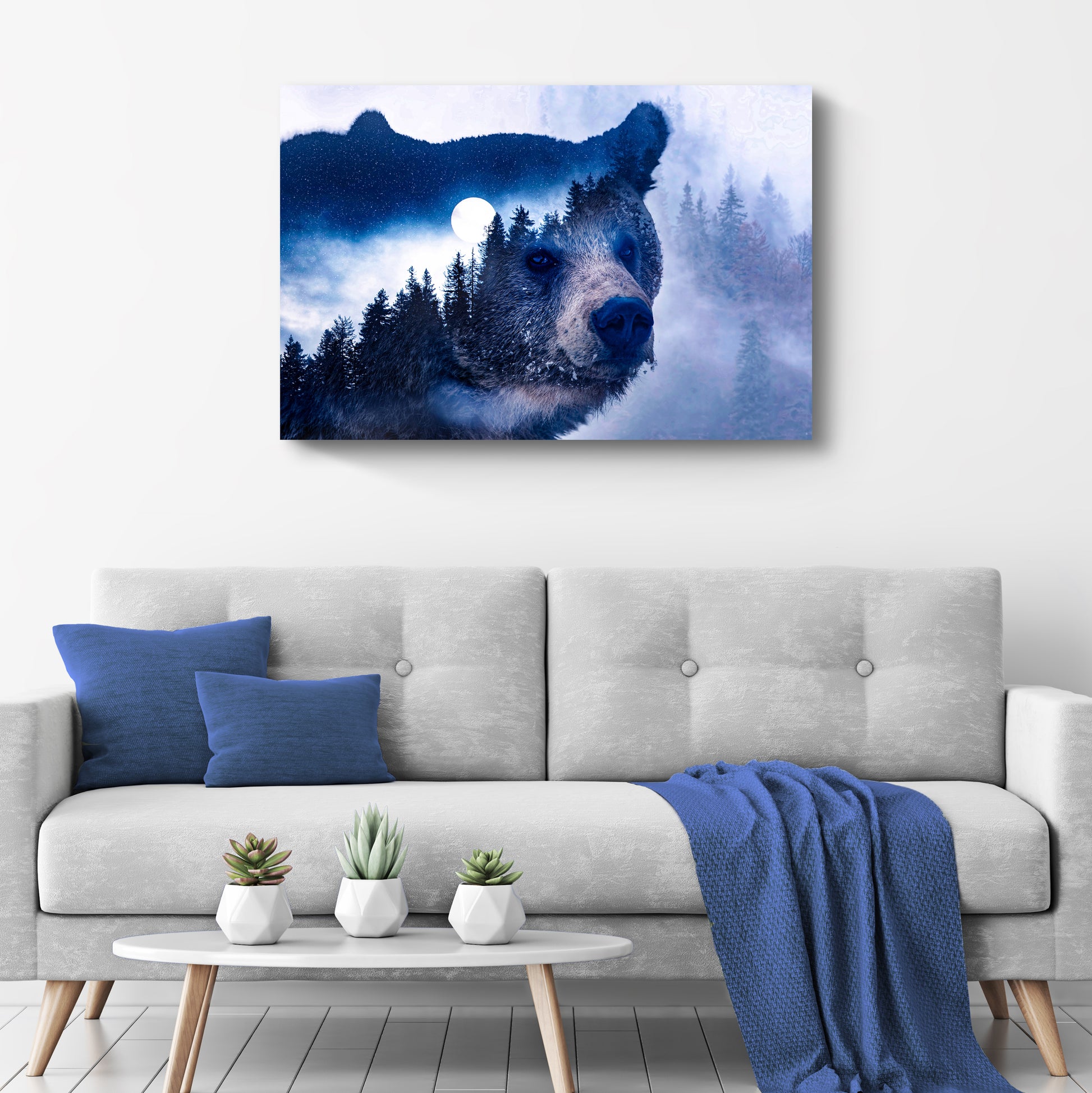 Animals Forest Bear Illustration Canvas Wall Art II - Image by Tailored Canvases