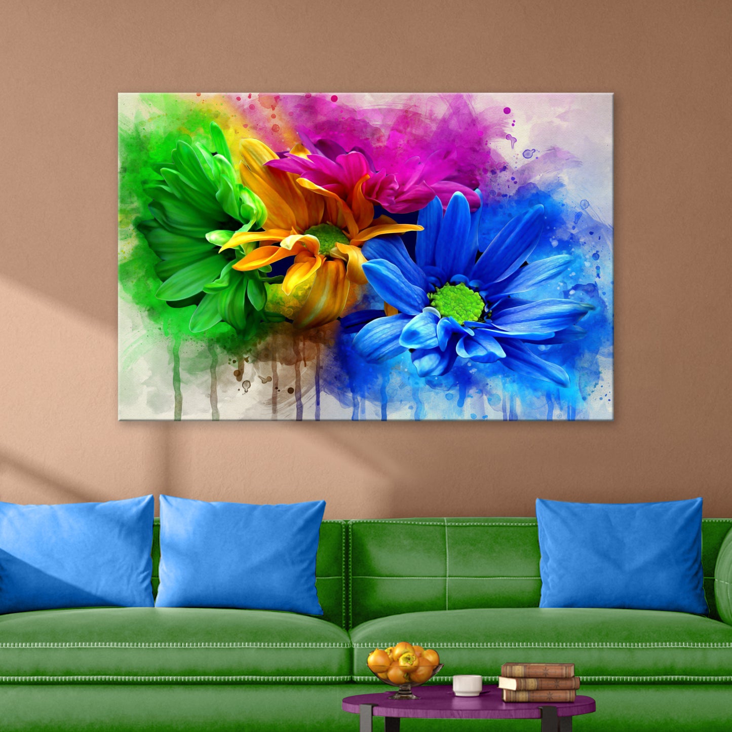 Watercolor Daisies Canvas Wall Art Style 2 - Image by Tailored Canvases