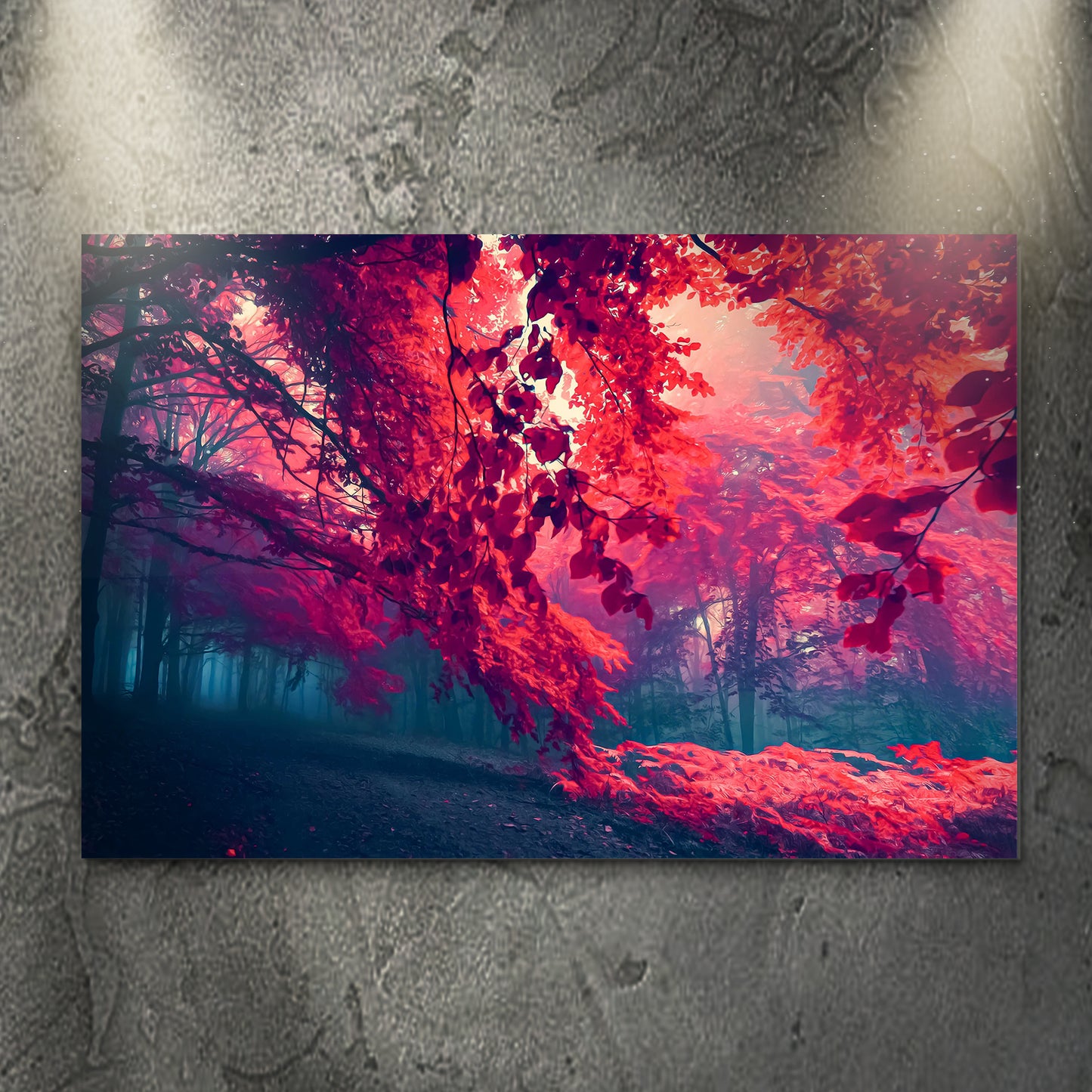 Foggy Red Maple Tree Canvas Wall Art - Image by Tailored Canvases