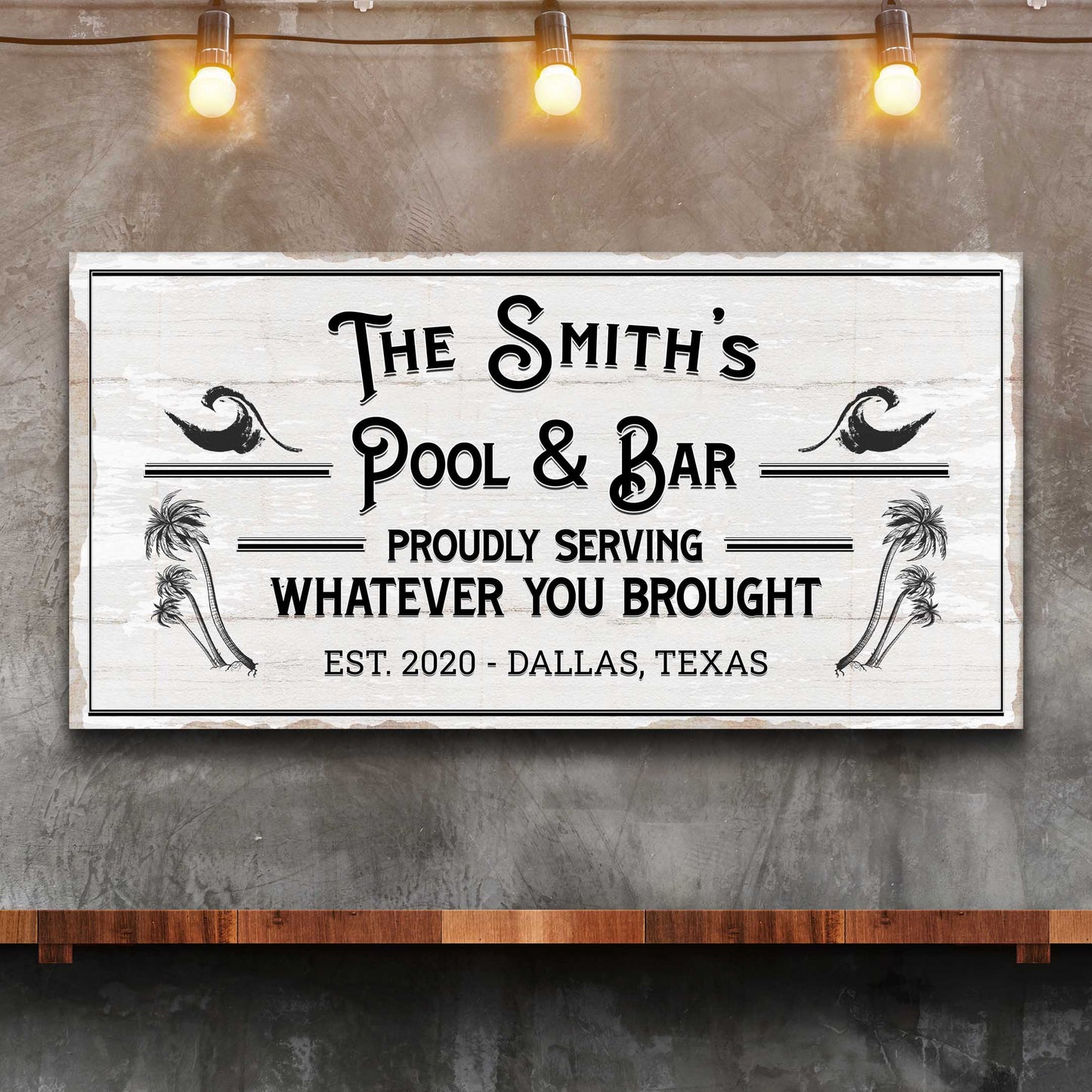 Personalized Rustic Pool And Bar Sign (Free Shipping)