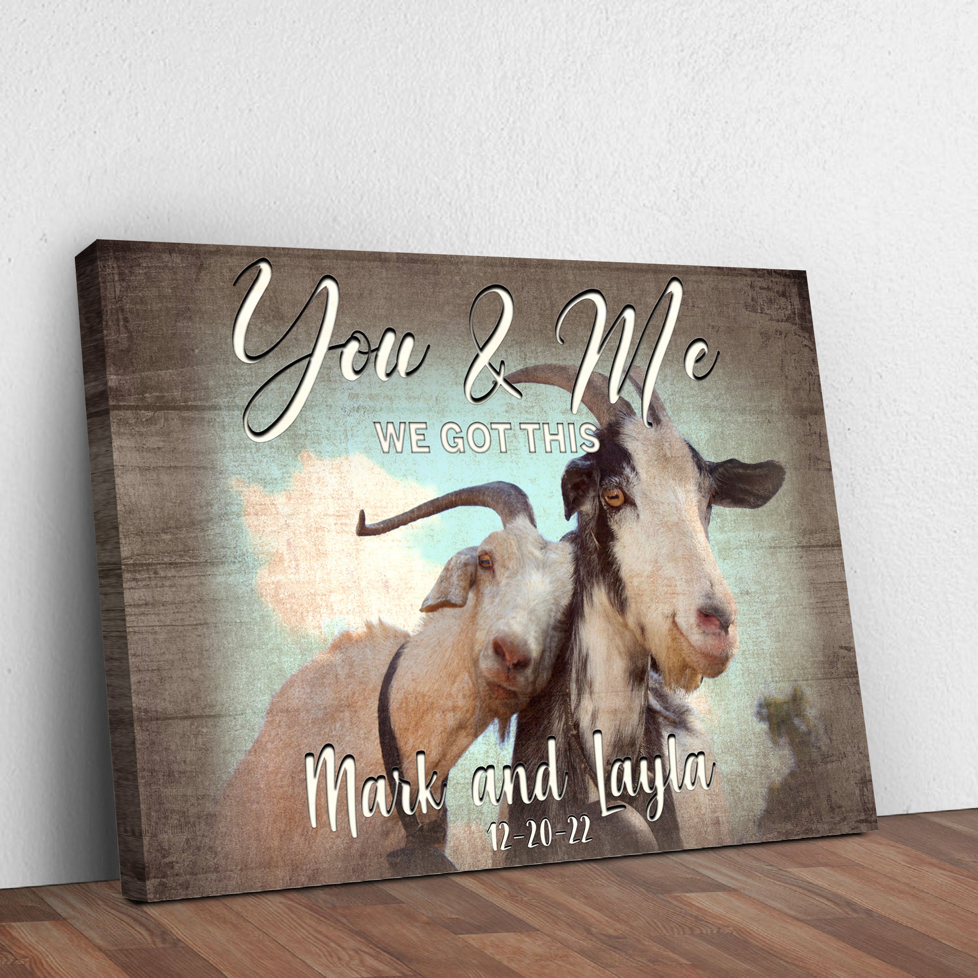 You And Me Goat Couple Sign Style 1 - Image by Tailored Canvases