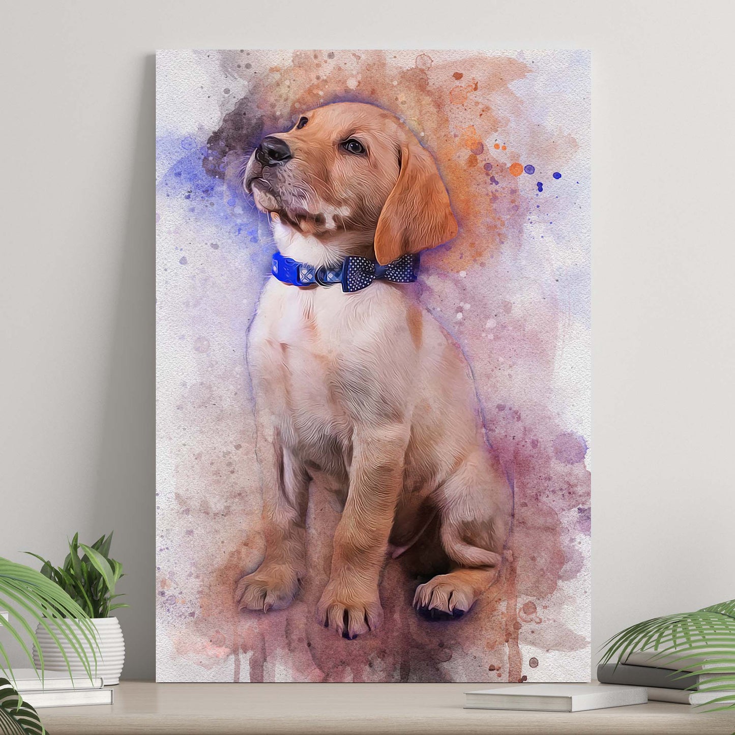 Pet Watercolor Portrait Sign IV | Customizable Canvas - Image by Tailored Canvases
