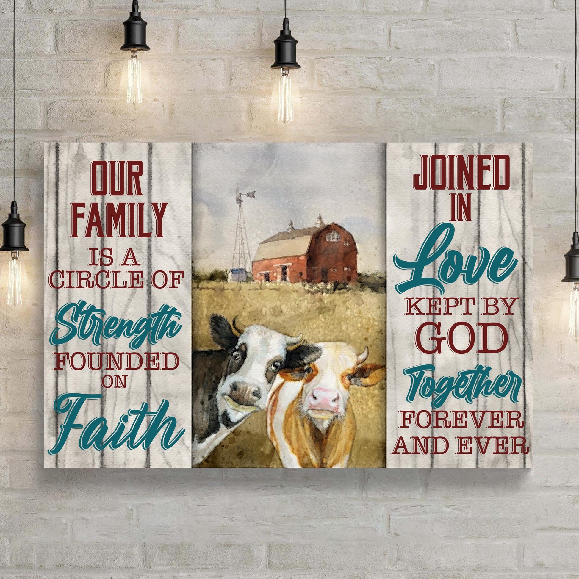 Our Family Is A Circle of Strength Cow Canvas Style 1 - Image by Tailored Canvases