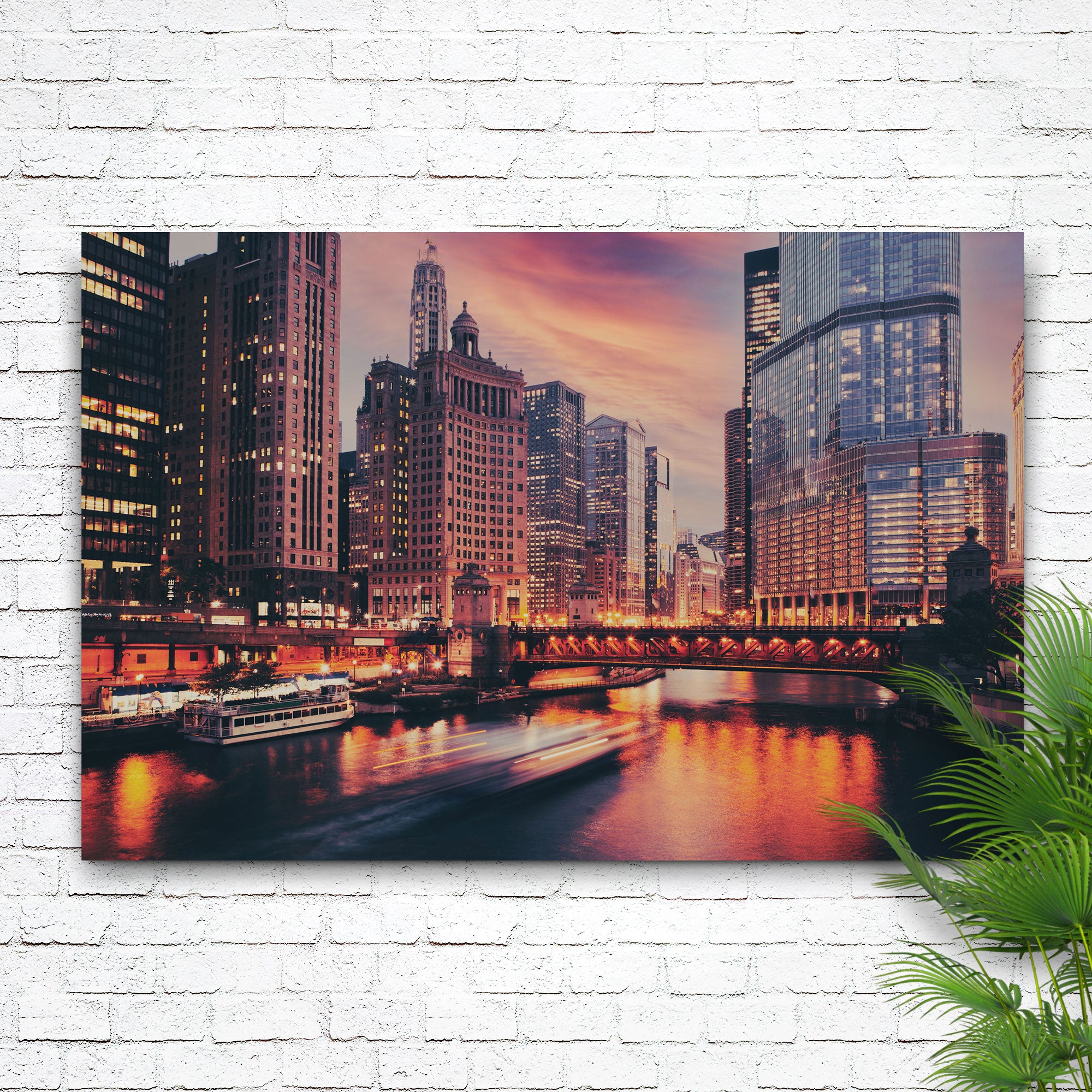 Chicago Downtown Skyline Canvas Wall Art Tailored Canvases