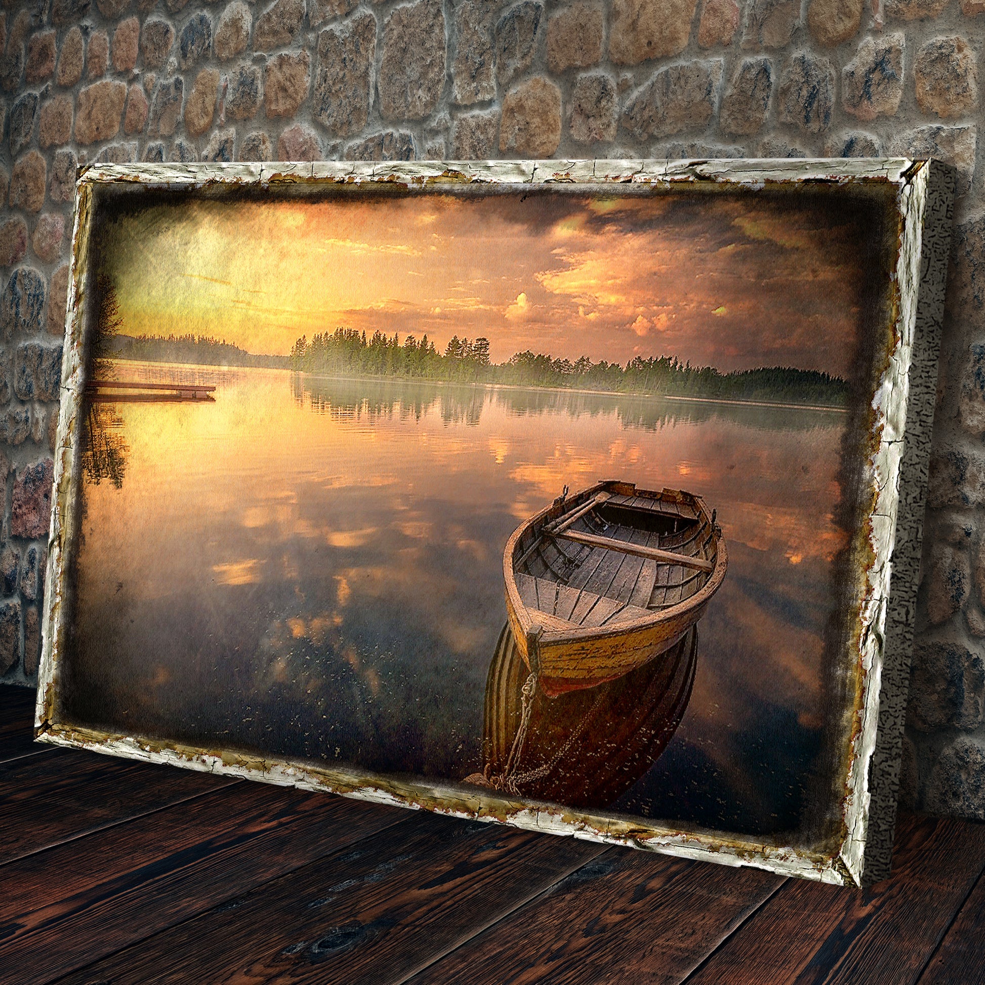 Lake Canoe Canvas Wall Art Style 1 - Image by Tailored Canvases