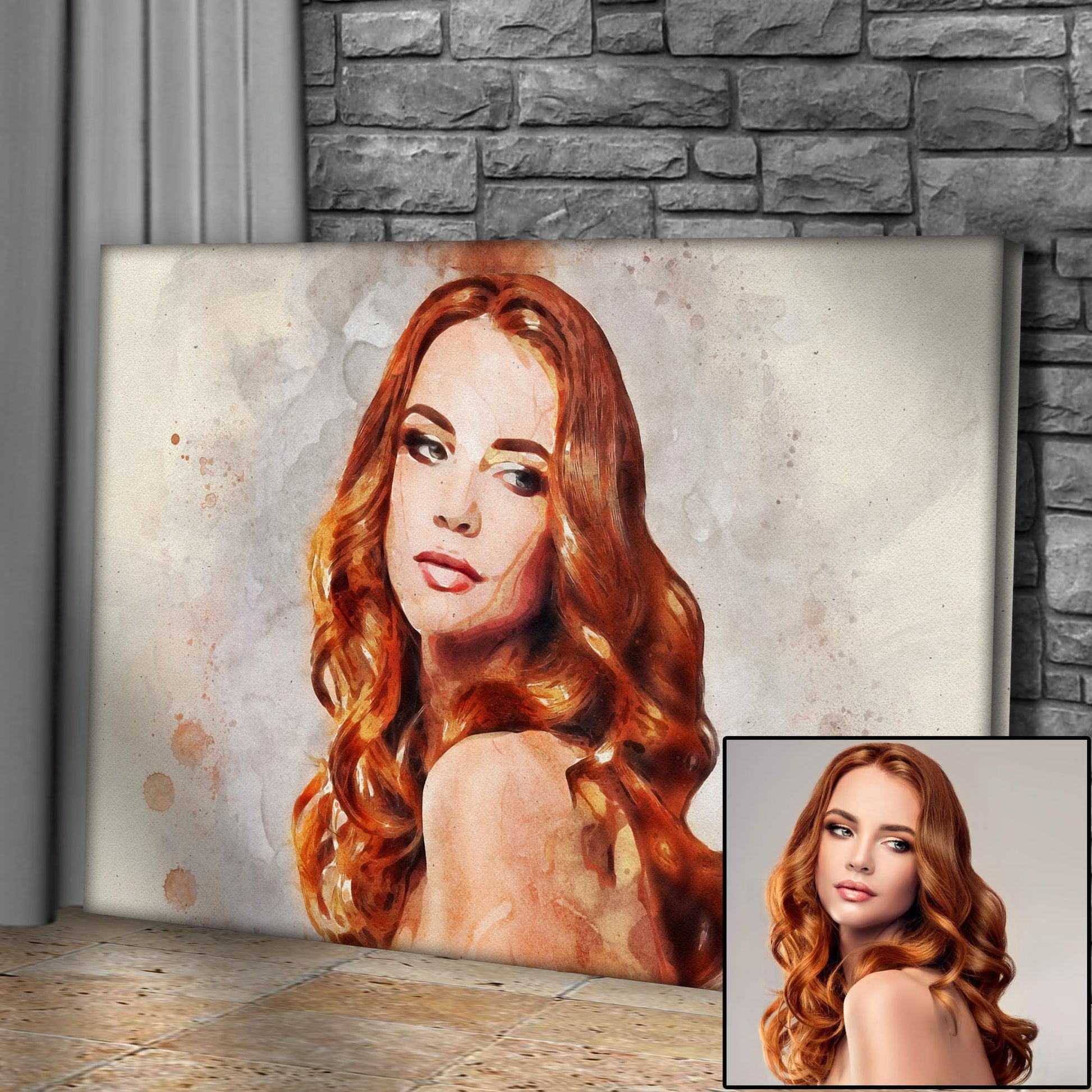 Classic Watercolor Portrait Sign Style 1 - Image by Tailored Canvases