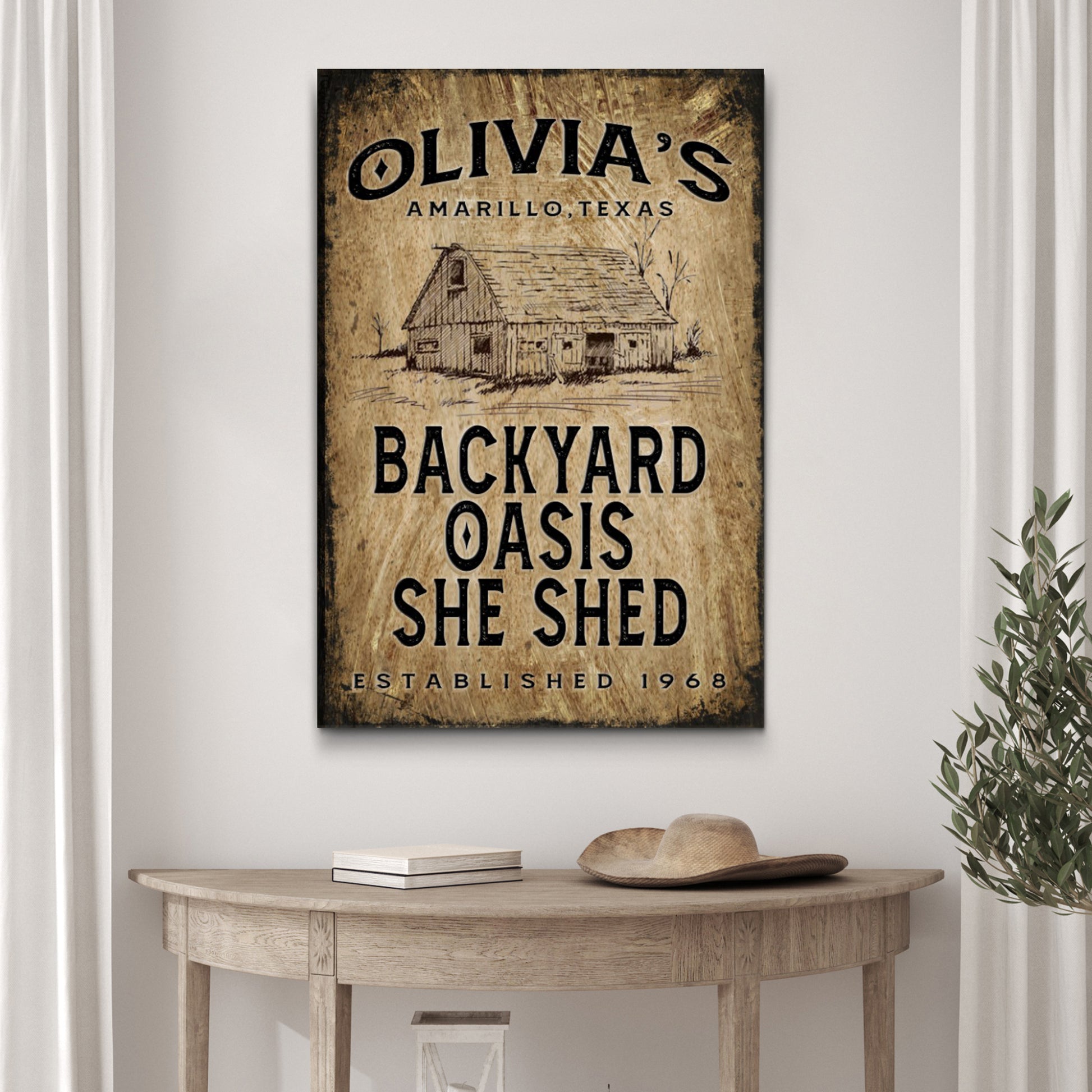 Backyard Oasis She Shed Sign II Style 2 - Image by Tailored Canvases