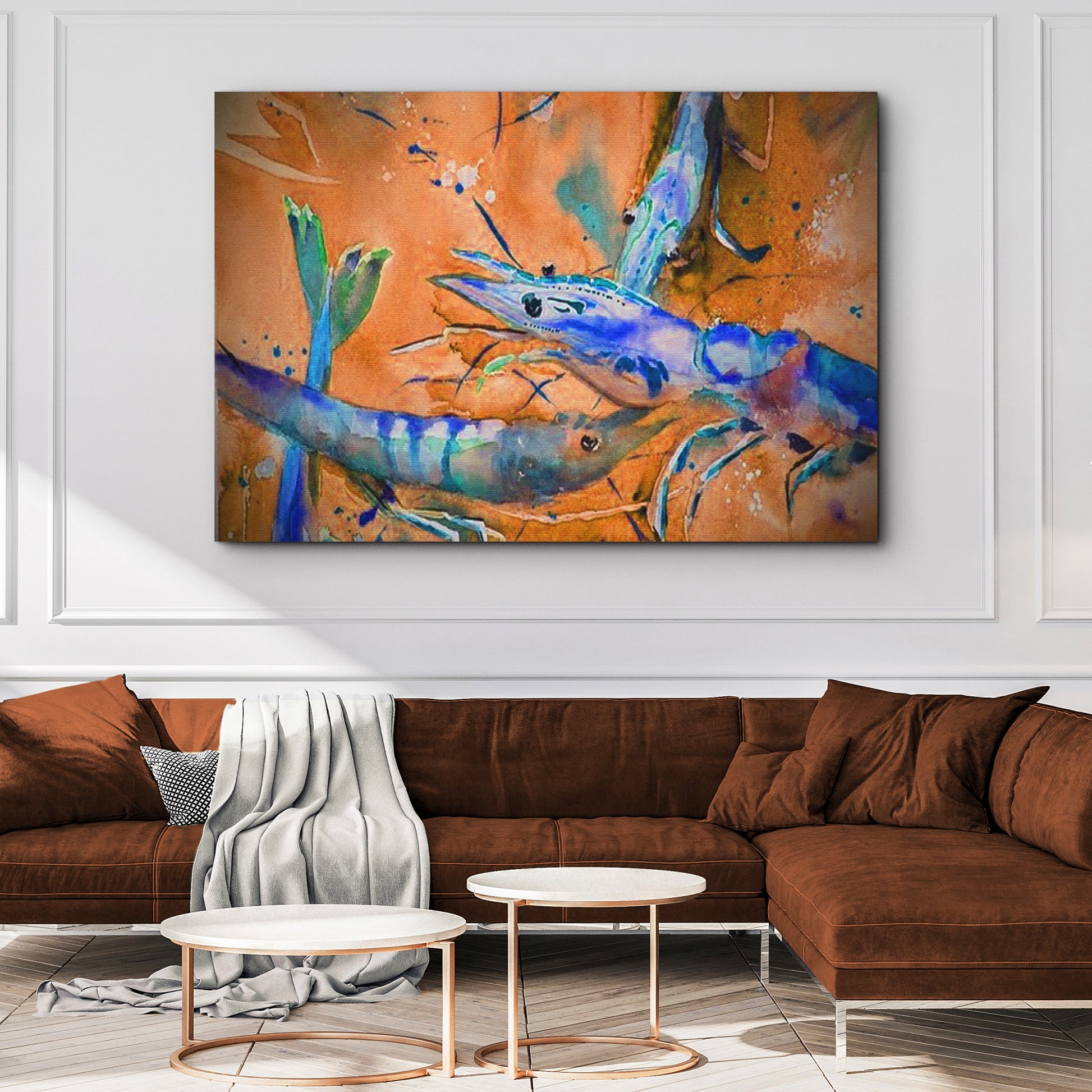 Shrimp Watercolor Painting Wall Art II - Image by Tailored Canvases