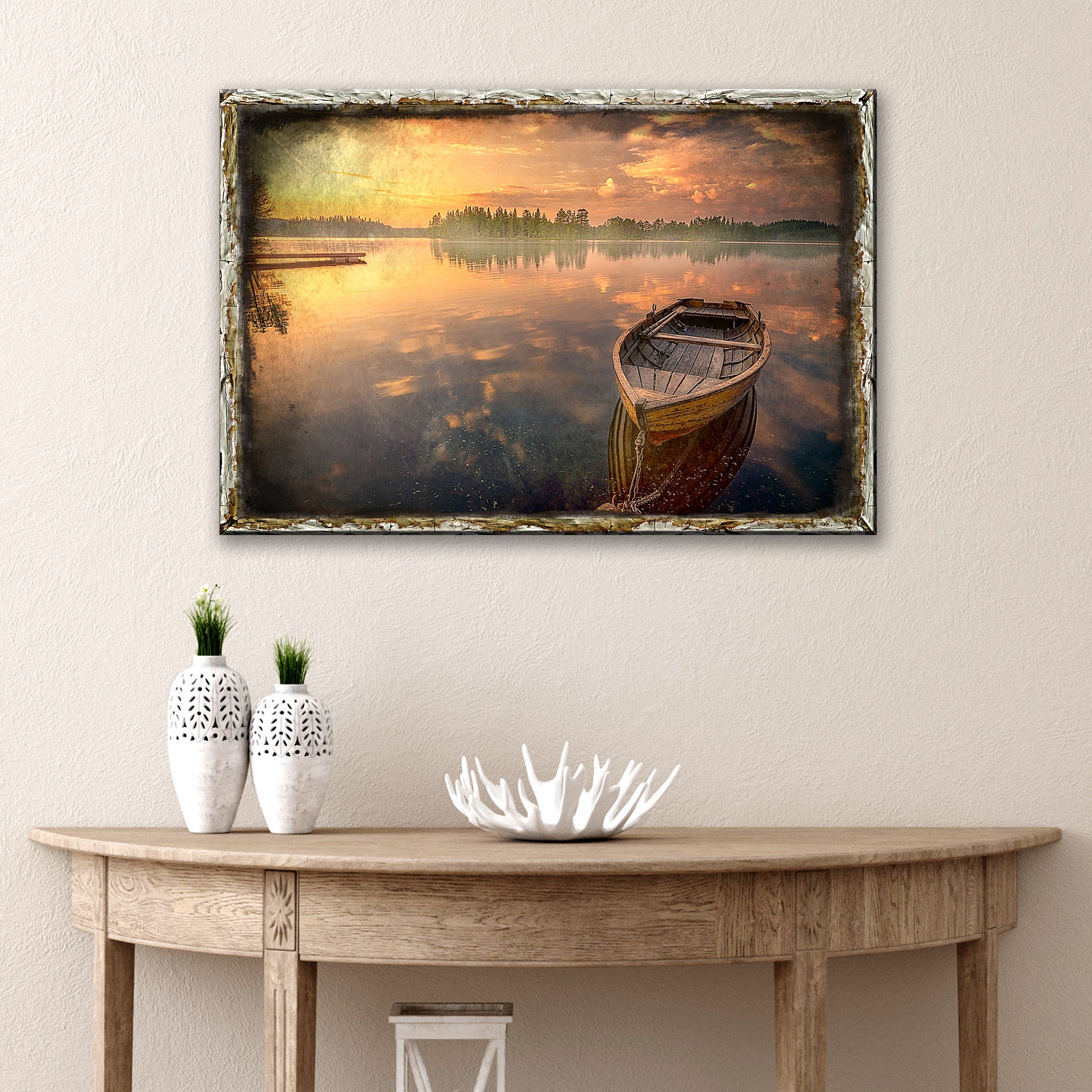 Lake Canoe Canvas Wall Art Style 2 - Image by Tailored Canvases