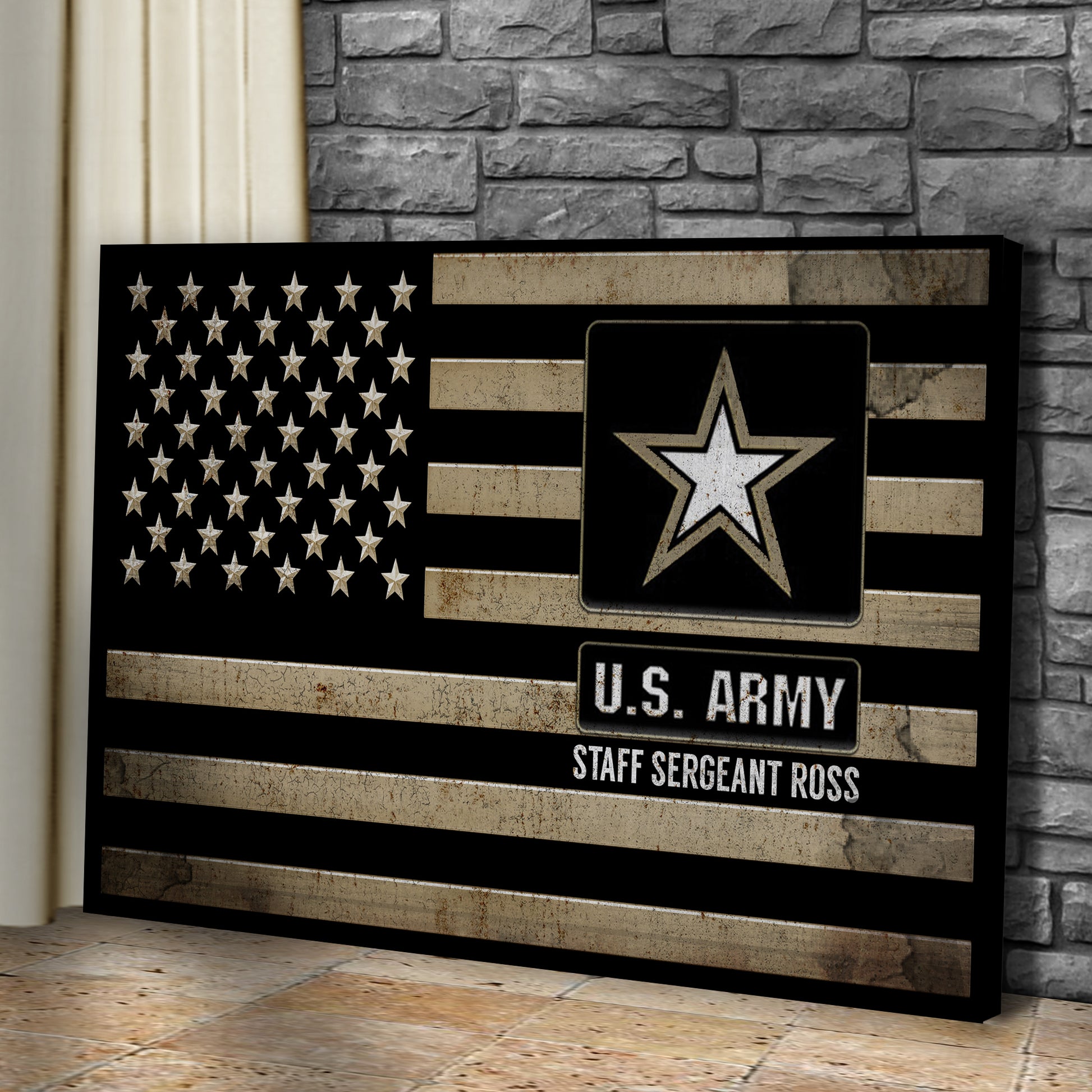 American Army Flag Sign | Customizable Canvas Style 1 - Image by Tailored Canvases