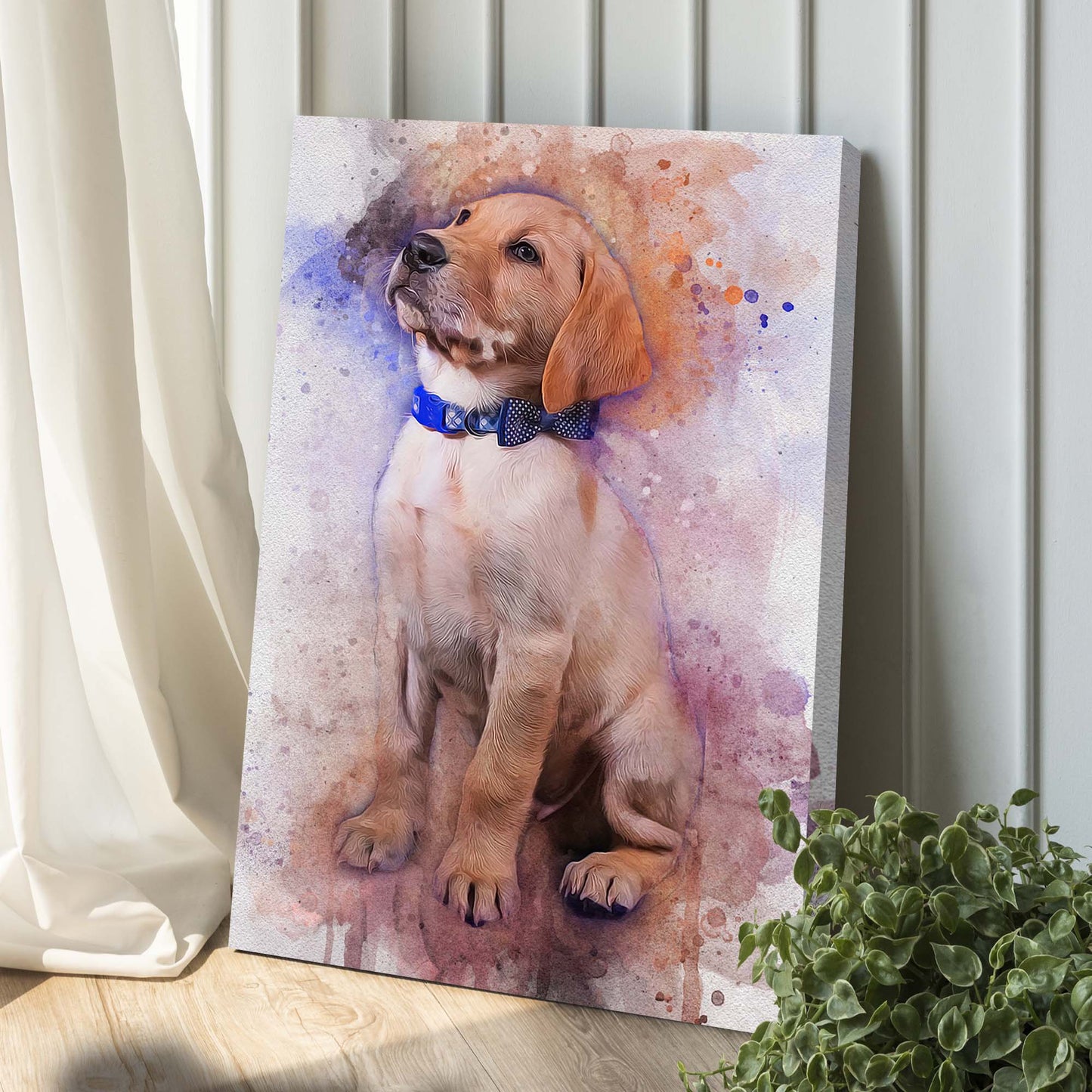 Pet Watercolor Portrait Sign IV | Customizable Canvas Style 1 - Image by Tailored Canvases