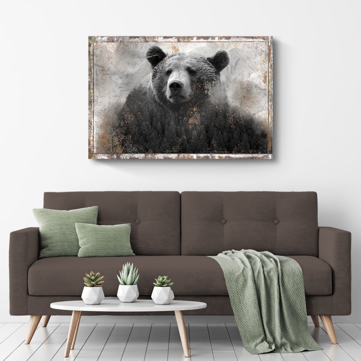 Animals Forest Bear Brown Canvas Wall Art (Free Shipping)