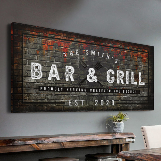 The Perfect Bar and Grill Sign for Your Business (Or Home!) - by Tailored Canvases