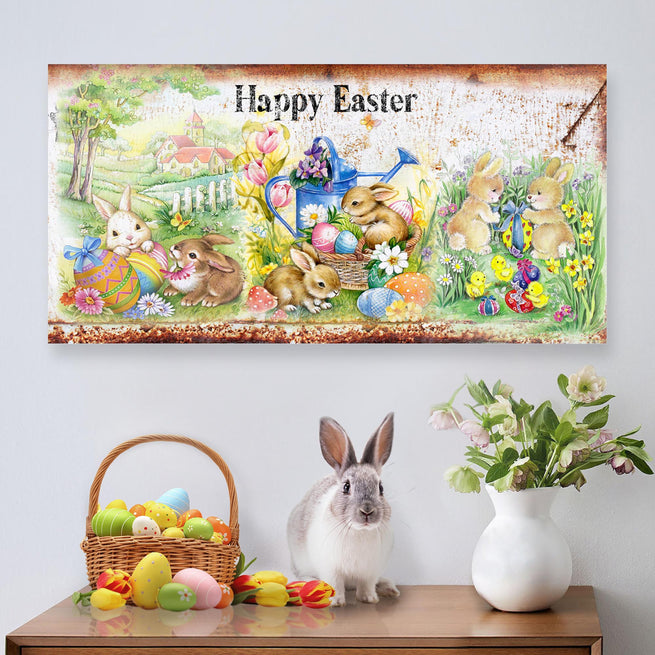 How To Make A Tailored Happy Easter Sign:   The Perfect Easter Wall Decor - Image by Tailored Canvases
