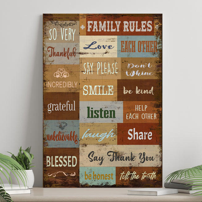 Creating A Homey Atmosphere With Personalized Family Rules Sign Canvas - Image by Tailored Canvases