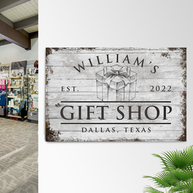 Let People Know You Sell Presents with Gift Shop Signs - Image by Tailored Canvases