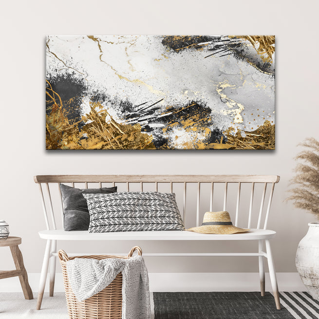 Golden Touch: Decorating Tips For Tailored   Canvases' Black And Gold Wall Art Decor - Image by Tailored Canvases