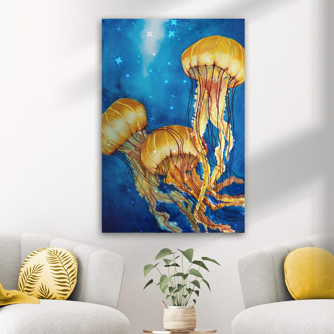 From the Sea to Your Home: Jellyfish Canvas Wall Art - by Tailored Canvases