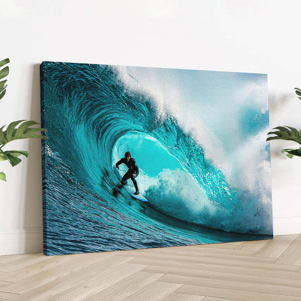 Hang Ten Riding The Waves Of Surfing Canvas Wall Art Tailored