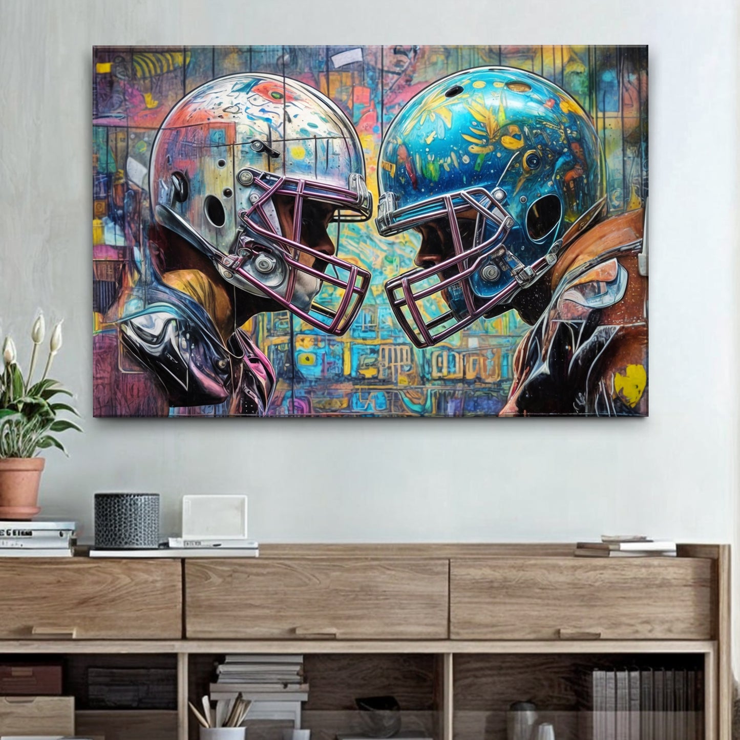 Helmet Clash - Sport Wall Art