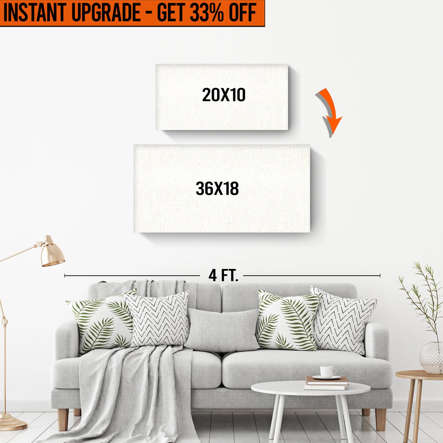 Upgrade Your 10x20 Inches Canvas To 36x18 Inches Canvas