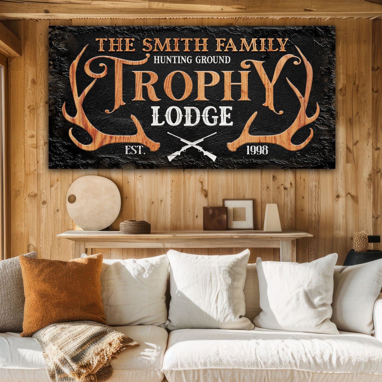 Family Hunting Trophy Lodge Sign