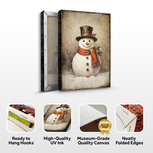 Vintage Snowman Christmas Wall Art IV | Image by Tailored Canvases