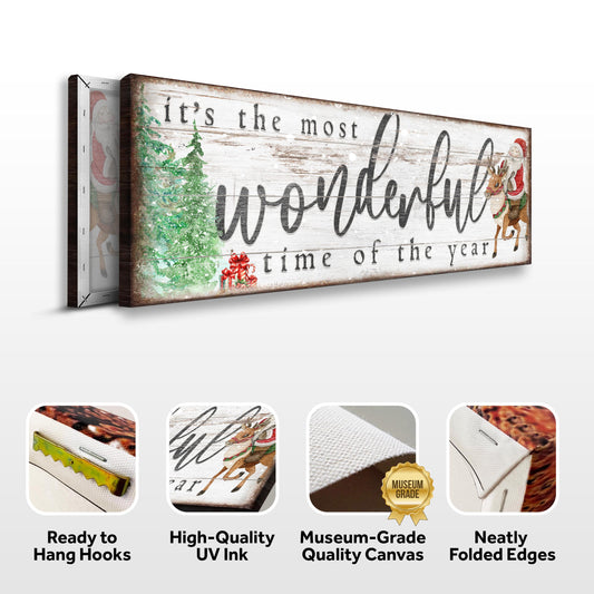 It's The Most Wonderful Time Of The Year Christmas Sign II | Image by Tailored Canvases
