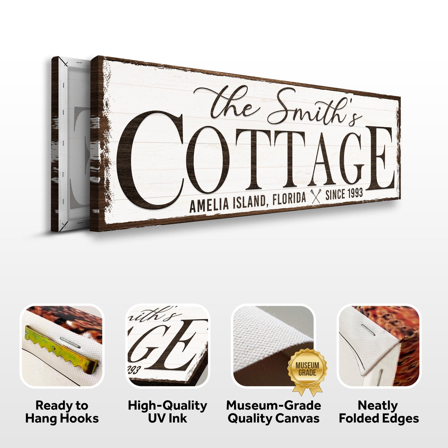 Cottage Beach House Sign II Specs - Image by Tailored Canvases