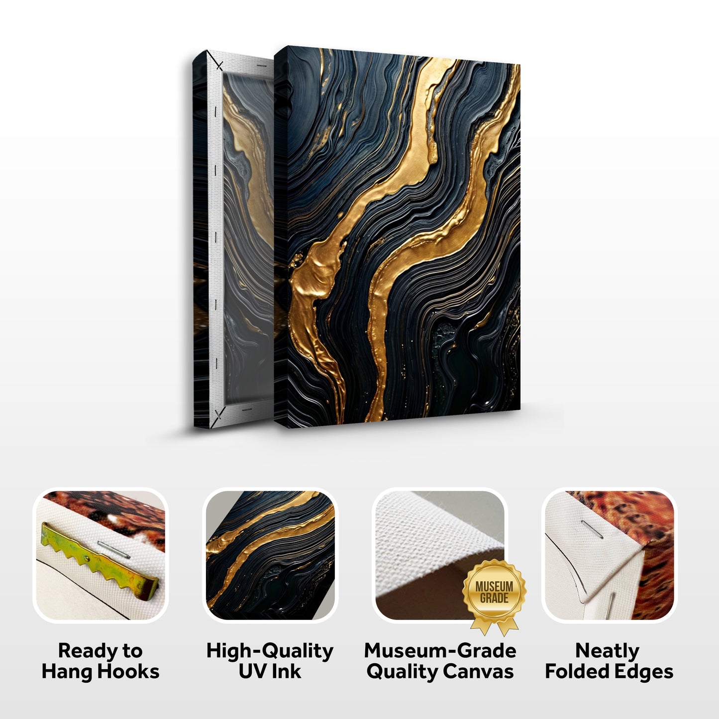 Modern Golden Lave Flow Wall Art