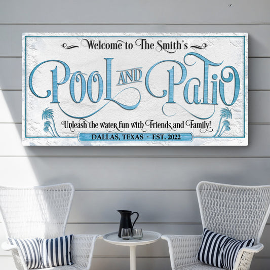 Personalized Pool & Patio Sign   - Image by Tailored Canvases