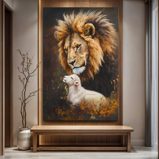 Lion And Sheep Faith Wall Art