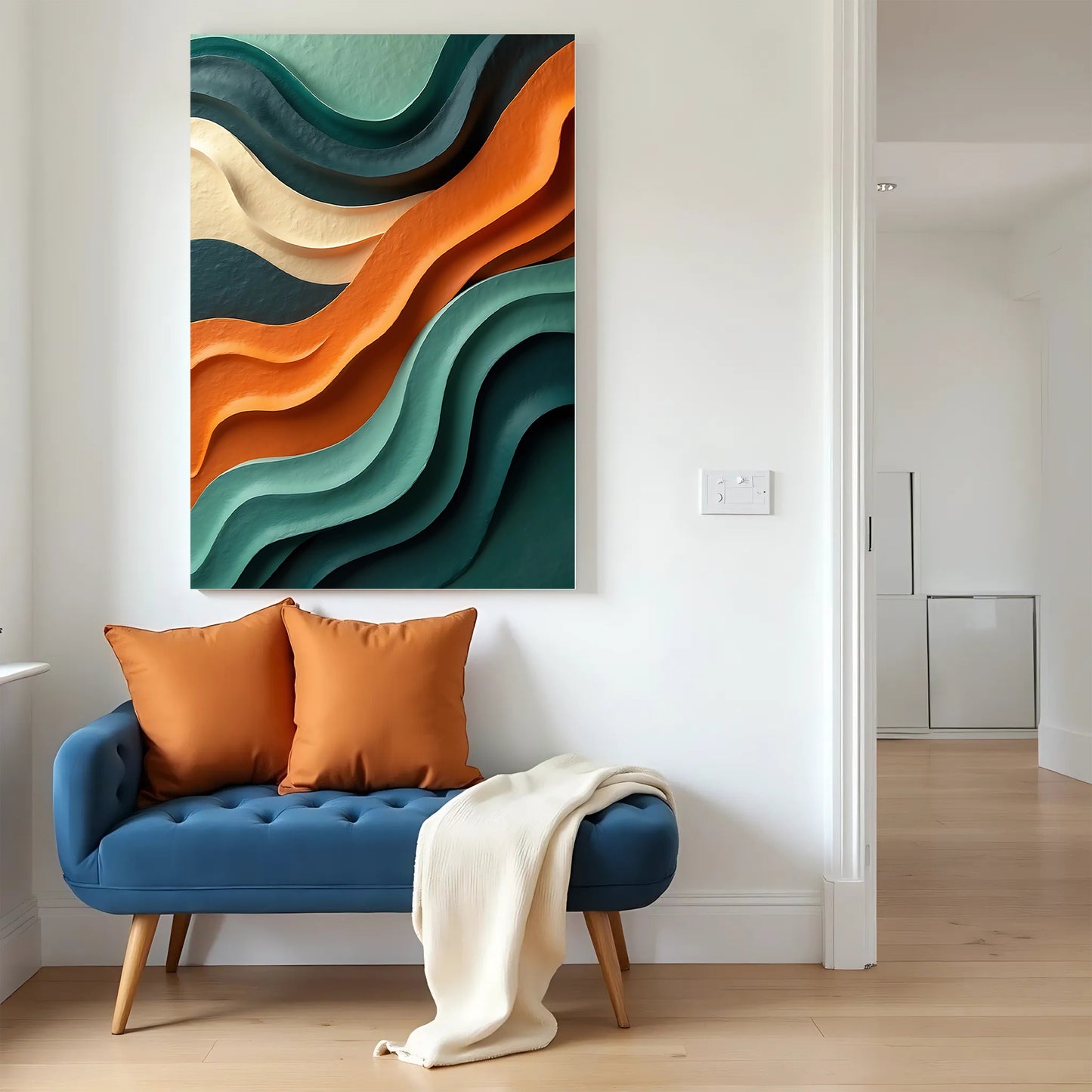 Textured Wave Abstract Wall Art