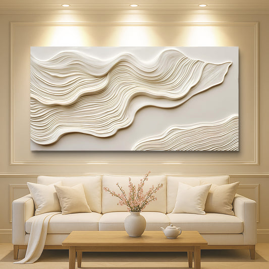Ivory Impasto Abstract Wall Art