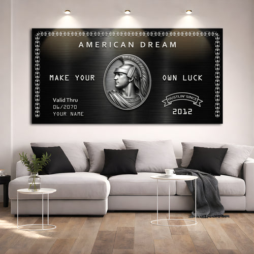 Personalized American Dream “Make Your Own Luck” Wall Sign III