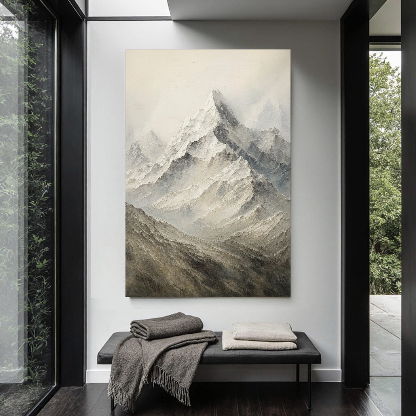 Snow Mountain Abstract Wall Art IV