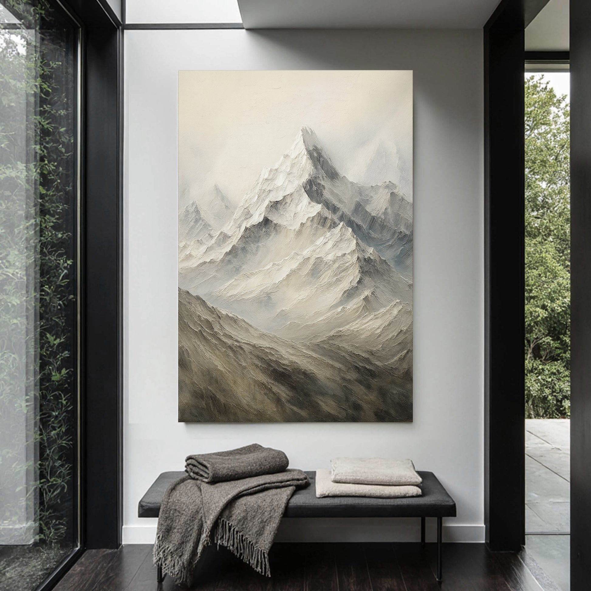Snow Mountain Abstract Wall Art IV