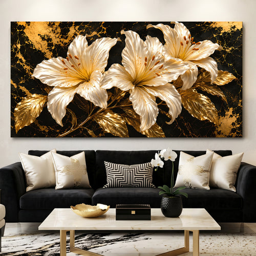 Golden Lily Radiance Wall Art