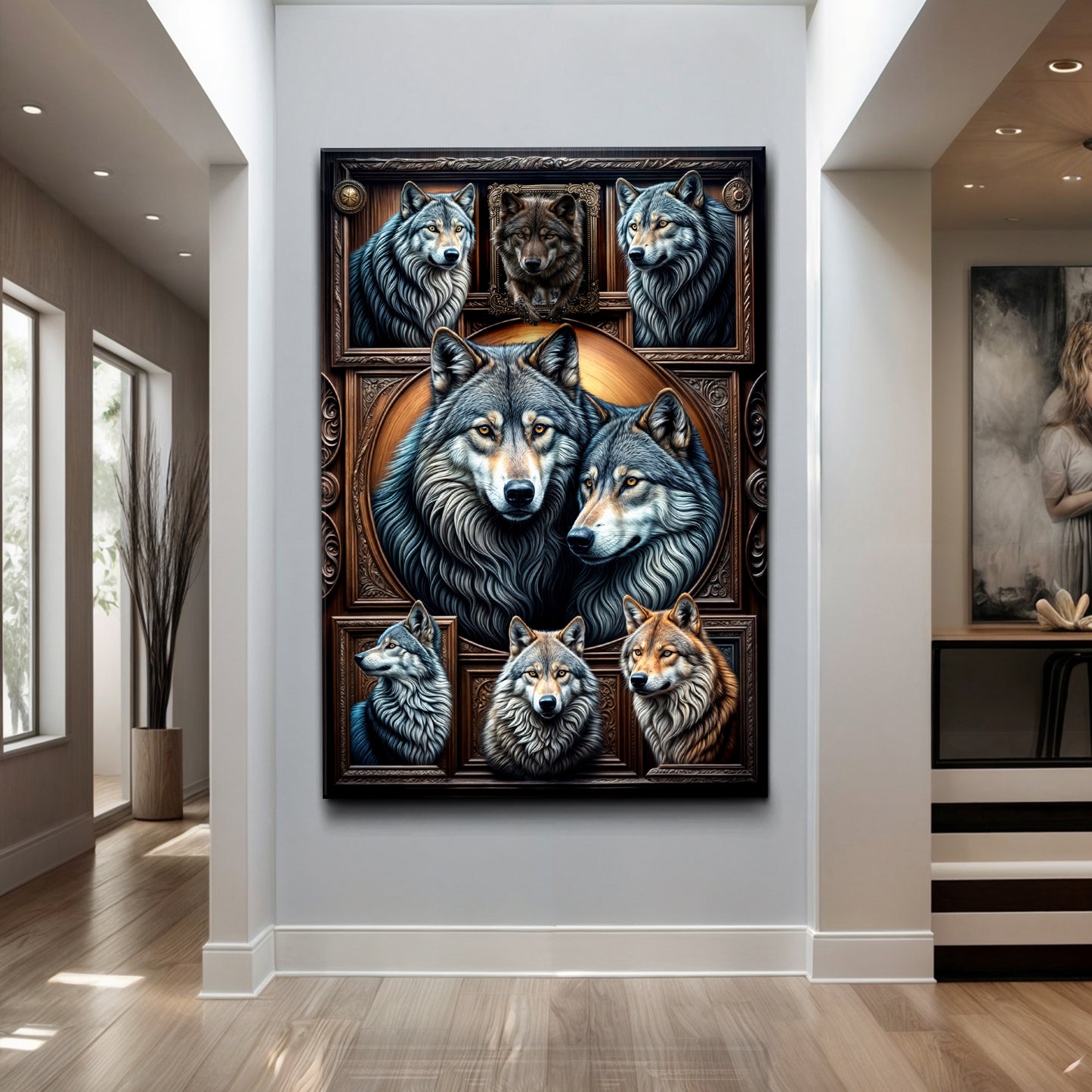 3D Wolf Collage Wall Art III