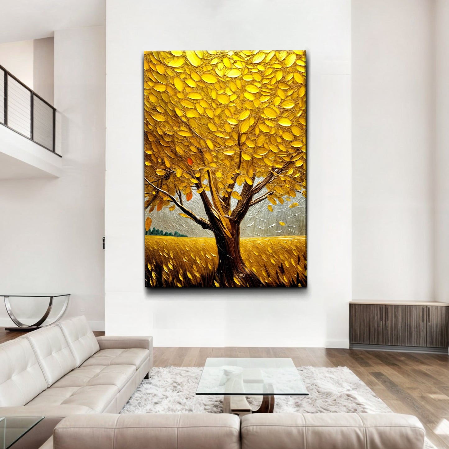 Golden Tree Breeze Wall Art