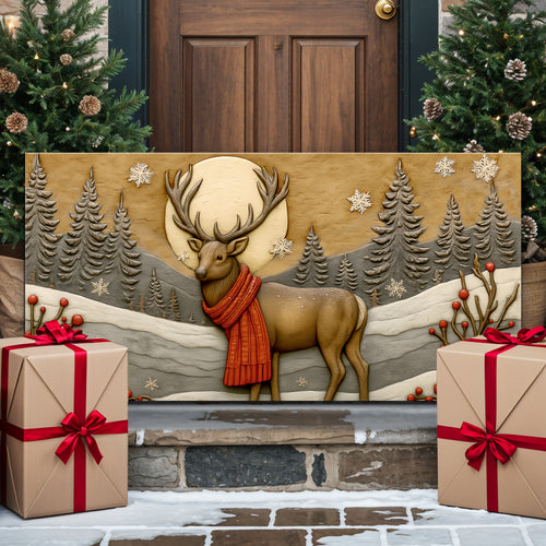 Snowbound Deer Christmas Wall Art