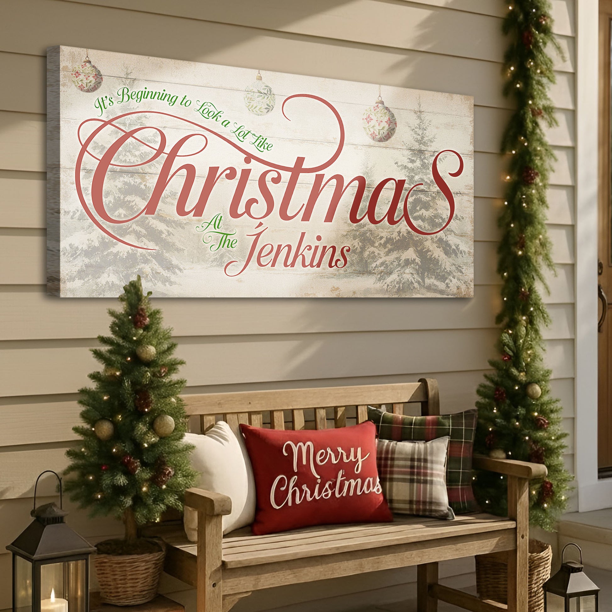 Personalized Farmhouse Christmas Wall Sign
