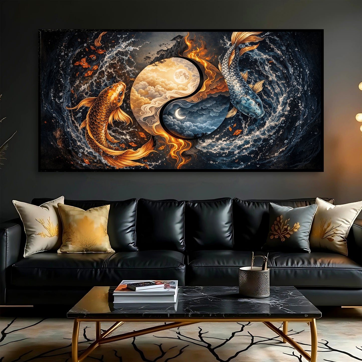 Celestial Yin, Flowing Koi Wall Art
