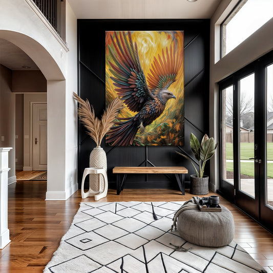 Flight Of Fancy Bird Impasto Wall Art