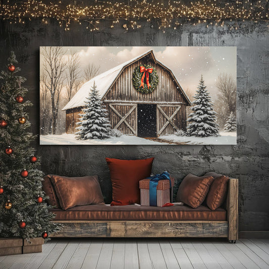 Vintage Christmas Barn Wall Art