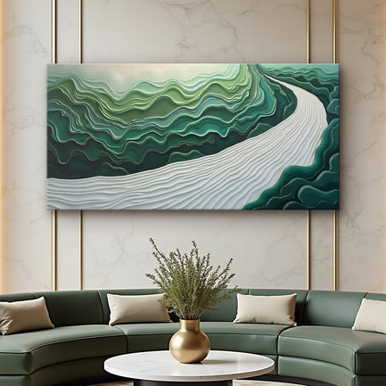 Green Rivers Abstract Wall Art III