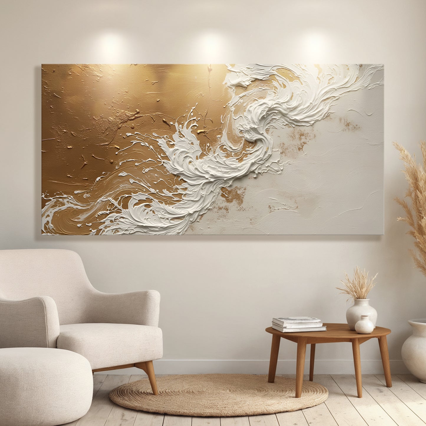 Minimalist Ocean Waves Abstract Wall Art