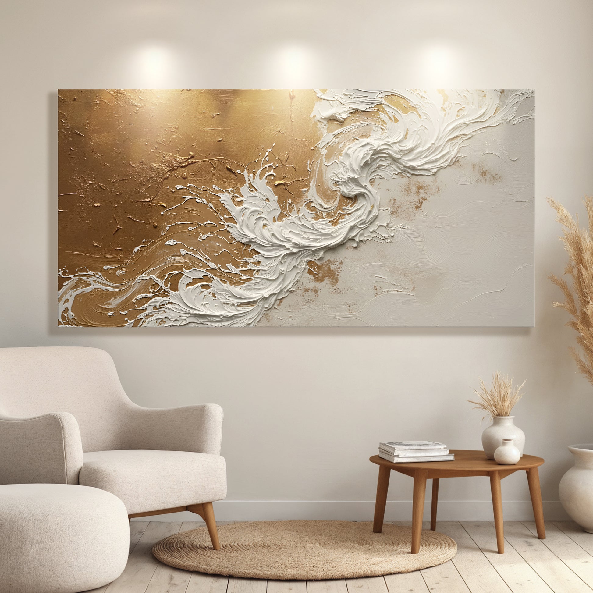 Minimalist Ocean Waves Abstract Wall Art