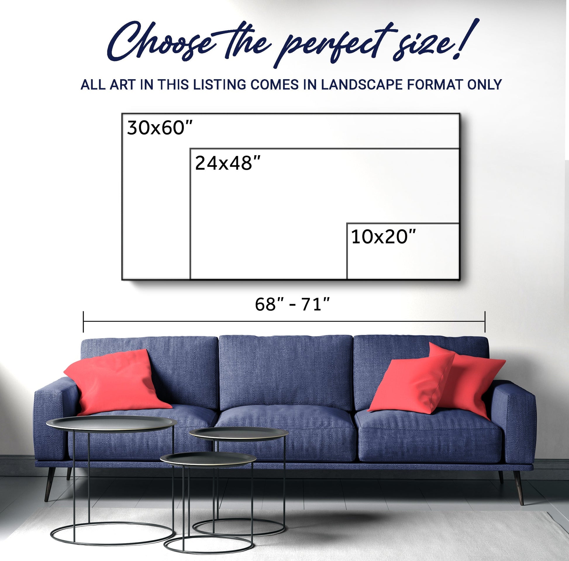 Custom Farmhouse Sign II Size Chart- Image by Tailored Canvases